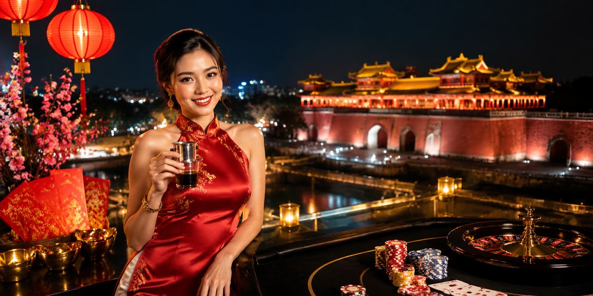 Quán cà phê Huế với phong bao đỏ minh họa ưu đãi và thành viên VIP