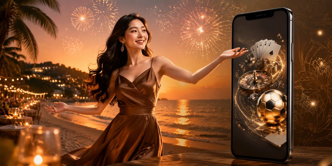 Người dùng tại Phú Quốc xem voucher casino trên điện thoại trong quán cà phê